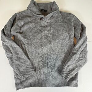 Brice‎ Women's Wool Blend Shawl Collar Cable Knit Sweater Gray XL